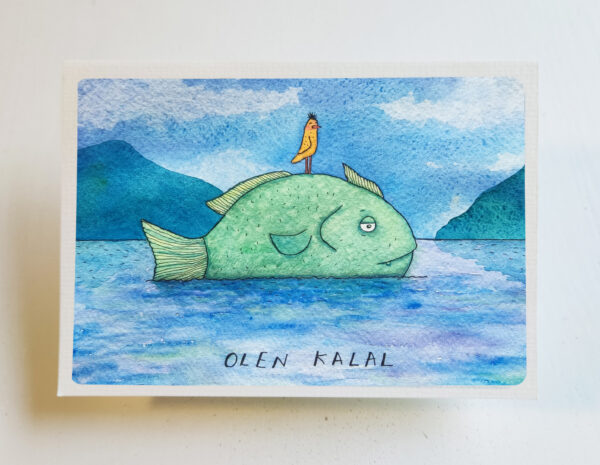 Õnnitluskaart "Olen kalal"